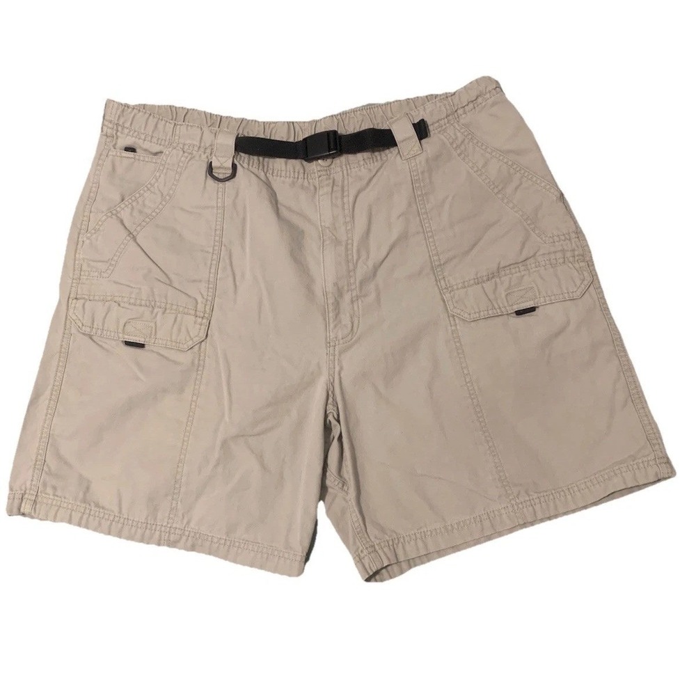 Wrangler Hero Cargo Shorts Mens 44 Beige Belted Loose Fit Utility NW911FR